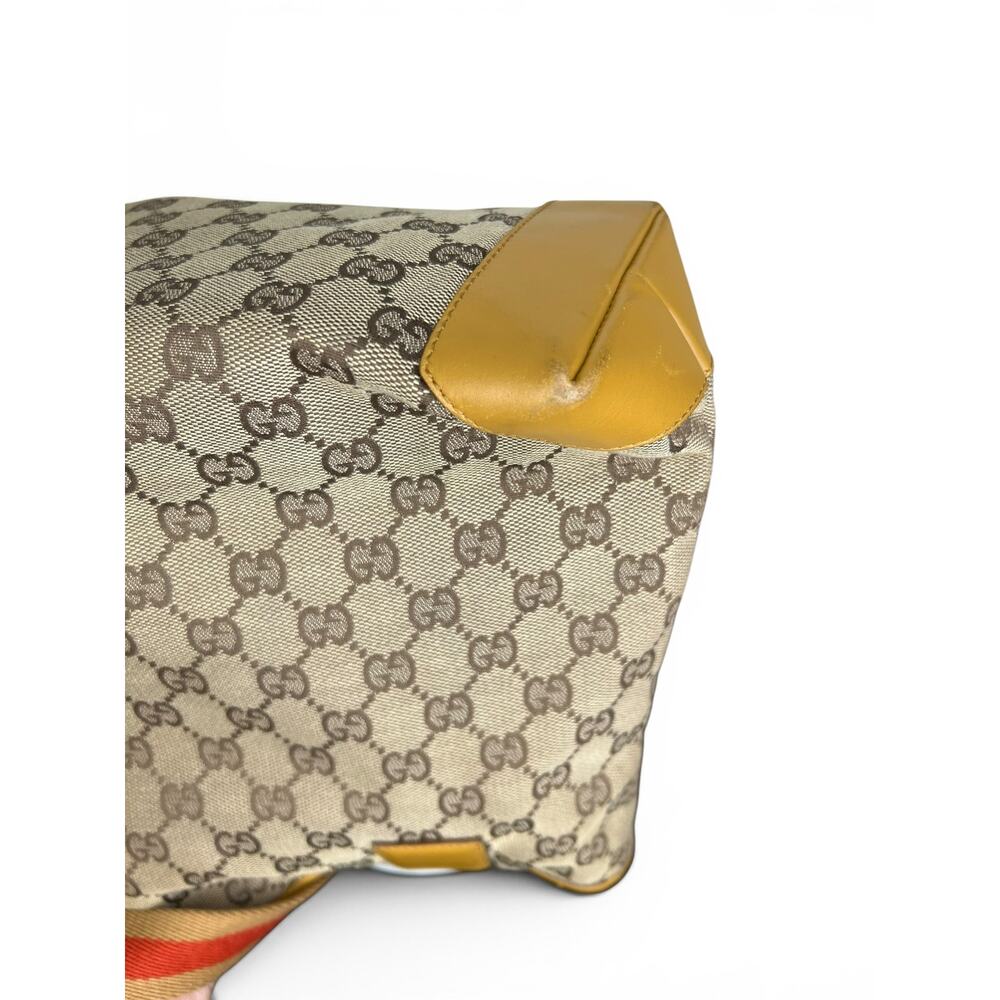 Vintage Gucci GG Canvas Sherry Line Tote Bag Yellow 019-0402 Tom Ford Era - Picture 4 of 16